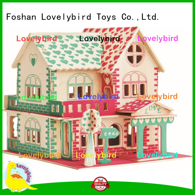 Lovelybird Toys 3d wooden puzzle house supply for adults