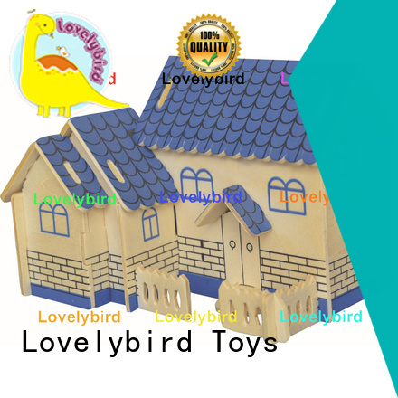 Lovelybird Toys 3d wooden house puzzles factory for present