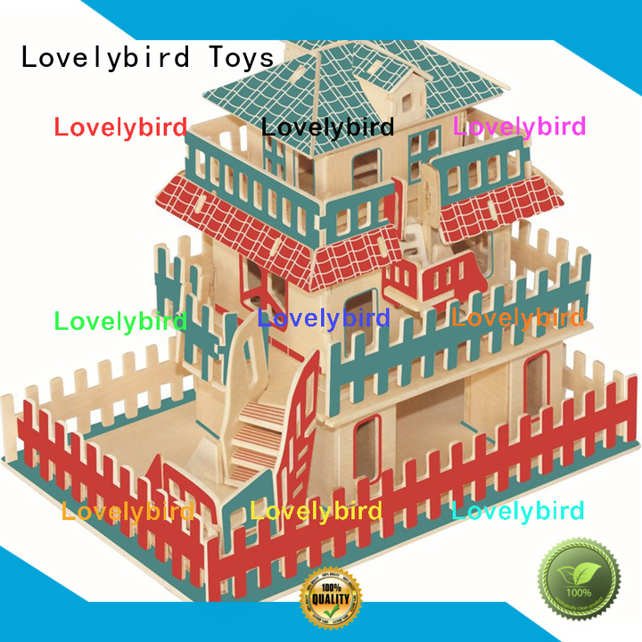 Lovelybird Toys hot sale 3d wooden puzzle house company for present