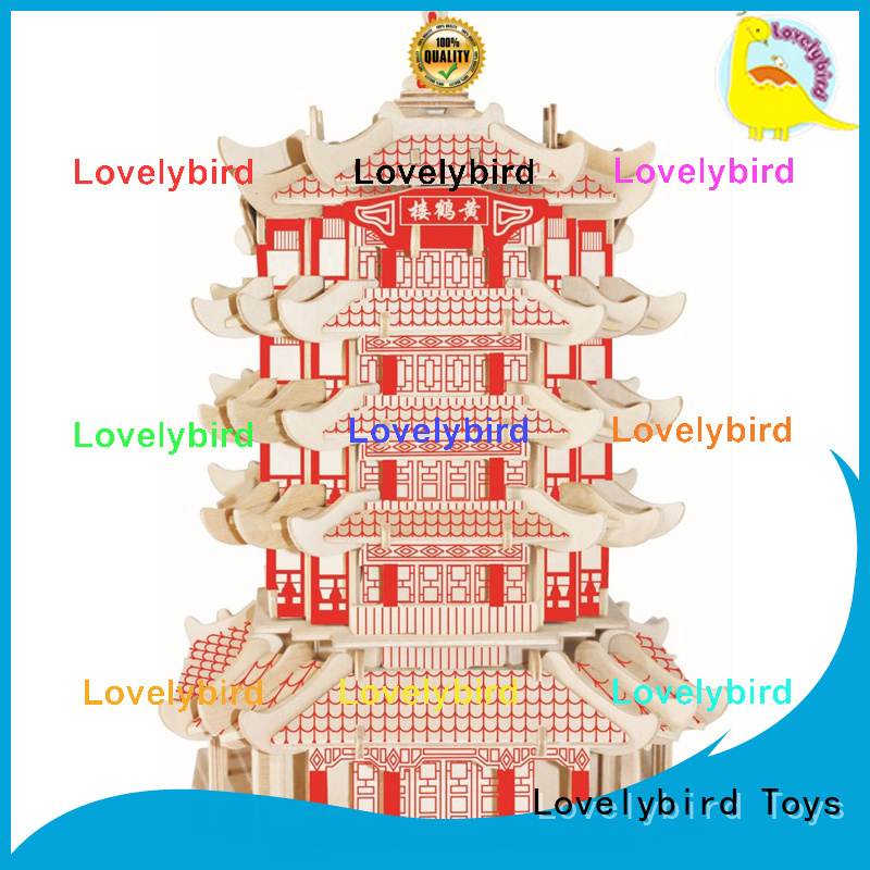 Lovelybird Toys good selling 3d wooden puzzle house supply for kids